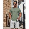 image:imageCOOFANDY Mens TShirts Short Sleeve Plain Tshirts Casual Crew Neck Basic T Shirt Soft Cooling Fitted Stretch Tee ShirtsLight Green