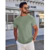 image:imageCOOFANDY Mens TShirts Short Sleeve Plain Tshirts Casual Crew Neck Basic T Shirt Soft Cooling Fitted Stretch Tee ShirtsLight Green