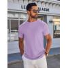 image:imageCOOFANDY Mens TShirts Short Sleeve Plain Tshirts Casual Crew Neck Basic T Shirt Soft Cooling Fitted Stretch Tee ShirtsLight Purple