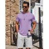image:imageCOOFANDY Mens TShirts Short Sleeve Plain Tshirts Casual Crew Neck Basic T Shirt Soft Cooling Fitted Stretch Tee ShirtsLight Purple