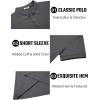 image:imageCOOFANDY Mens Textured Polo Shirts Short Sleeve Slim Fit Casual Button Polo TShirt Summer Collared Golf ShirtCharcoal Grey
