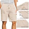 image:imageCOOFANDY Mens UltraLight 9 Summer Shorts Casual Drawstring Linen Shorts with PocketsBeige