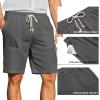 image:imageCOOFANDY Mens UltraLight 9 Summer Shorts Casual Drawstring Linen Shorts with PocketsDark Grey
