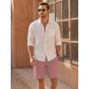 image:imageCOOFANDY Mens UltraLight 9 Summer Shorts Casual Drawstring Linen Shorts with PocketsDusty Pink
