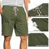 image:imageCOOFANDY Mens UltraLight 9 Summer Shorts Casual Drawstring Linen Shorts with PocketsOlive Green