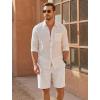 image:imageCOOFANDY Mens UltraLight 9 Summer Shorts Casual Drawstring Linen Shorts with PocketsWhite