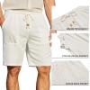 image:imageCOOFANDY Mens UltraLight 9 Summer Shorts Casual Drawstring Linen Shorts with PocketsWhite