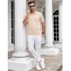 image:imageCOOFANDY Mens V Neck Short Sleeve Stretch Knit Polo ShirtChampagne