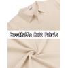 image:imageCOOFANDY Mens V Neck Short Sleeve Stretch Knit Polo ShirtChampagne