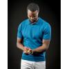 image:imageCOOFANDY Mens V Neck Short Sleeve Stretch Knit Polo ShirtDemin Blue