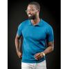image:imageCOOFANDY Mens V Neck Short Sleeve Stretch Knit Polo ShirtDemin Blue