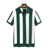 image:imageCOOFANDY Mens V Neck Short Sleeve Stretch Knit Polo ShirtGreen  White Stripes