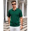 image:imageCOOFANDY Mens V Neck Short Sleeve Stretch Knit Polo ShirtGreen