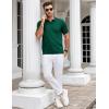 image:imageCOOFANDY Mens V Neck Short Sleeve Stretch Knit Polo ShirtGreen