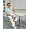 image:imageCOOFANDY Mens V Neck Short Sleeve Stretch Knit Polo ShirtIce Green