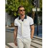 image:imageCOOFANDY Mens V Neck Short Sleeve Stretch Knit Polo ShirtWhite  Navy Blue