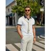 image:imageCOOFANDY Mens V Neck Short Sleeve Stretch Knit Polo ShirtWhite  Navy Blue