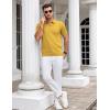 image:imageCOOFANDY Mens V Neck Short Sleeve Stretch Knit Polo ShirtYellow