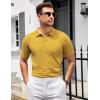 image:imageCOOFANDY Mens V Neck Short Sleeve Stretch Knit Polo ShirtYellow