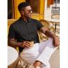 image:imageCOOFANDY Polo Shirts for Men Short Sleeve Shirts Casual Stylish Collared Summer Textured Knit Shirts01 Black