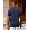 image:imageCOOFANDY Polo Shirts for Men Short Sleeve Shirts Casual Stylish Collared Summer Textured Knit Shirts01 Navy Blue