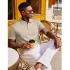 image:imageCOOFANDY Polo Shirts for Men Short Sleeve Shirts Casual Stylish Collared Summer Textured Knit Shirts02 Beige