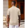 image:imageCOOFANDY Polo Shirts for Men Short Sleeve Shirts Casual Stylish Collared Summer Textured Knit Shirts02 Beige
