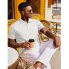 image:imageCOOFANDY Polo Shirts for Men Short Sleeve Shirts Casual Stylish Collared Summer Textured Knit Shirts02 White