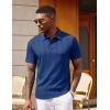 image:imageCOOFANDY Polo Shirts for Men Short Sleeve Shirts Casual Stylish Collared Summer Textured Knit ShirtsBlue