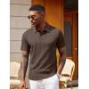image:imageCOOFANDY Polo Shirts for Men Short Sleeve Shirts Casual Stylish Collared Summer Textured Knit ShirtsBrown