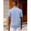 image:imageCOOFANDY Polo Shirts for Men Short Sleeve Shirts Casual Stylish Collared Summer Textured Knit ShirtsClear Blue