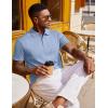 image:imageCOOFANDY Polo Shirts for Men Short Sleeve Shirts Casual Stylish Collared Summer Textured Knit ShirtsClear Blue
