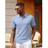 image:imageCOOFANDY Polo Shirts for Men Short Sleeve Shirts Casual Stylish Collared Summer Textured Knit ShirtsClear Blue