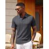 image:imageCOOFANDY Polo Shirts for Men Short Sleeve Shirts Casual Stylish Collared Summer Textured Knit ShirtsDark Grey
