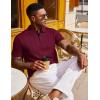 image:imageCOOFANDY Polo Shirts for Men Short Sleeve Shirts Casual Stylish Collared Summer Textured Knit ShirtsDark Red