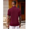 image:imageCOOFANDY Polo Shirts for Men Short Sleeve Shirts Casual Stylish Collared Summer Textured Knit ShirtsDark Red