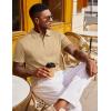image:imageCOOFANDY Polo Shirts for Men Short Sleeve Shirts Casual Stylish Collared Summer Textured Knit ShirtsKhaki