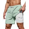 image:imageCOOFANDY Mens 7 Swim Trunks with Compression Liner Stretch Swimming Shorts with Zipper PocketsMint Green