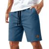 image:imageCOOFANDY Mens 9 Casual Shorts with Zipper Pocket Elastic Waist Drawstring Chinos Short Summer Lightweight Cotton ShortsDemin Blue