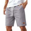 image:imageCOOFANDY Mens 9 Casual Shorts with Zipper Pocket Elastic Waist Drawstring Chinos Short Summer Lightweight Cotton ShortsGrey
