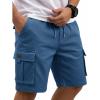image:imageCOOFANDY Mens Cargo Cotton Twill Cargo Shorts Drawstring Stretch Elastic Waist Casual Work Short with 5 PocketsBlue