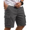 image:imageCOOFANDY Mens Cargo Cotton Twill Cargo Shorts Drawstring Stretch Elastic Waist Casual Work Short with 5 PocketsDark Gray
