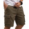 image:imageCOOFANDY Mens Cargo Cotton Twill Cargo Shorts Drawstring Stretch Elastic Waist Casual Work Short with 5 PocketsOlive Green