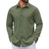 image:imageCOOFANDY Mens Casual Button Down Long Sleeve Untucked Denim Dress ShirtArmy Green