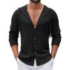 image:imageCOOFANDY Mens Casual Button Down Shirt Summer Beach Shirts Lightweight Hoodie Sun Protection Coverup for Travel VacationBlack