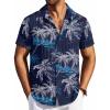 image:imageCOOFANDY Mens Casual Button Down Shirts Short Sleeve Textured Summer Beach ShirtsBlackcoconut Tree
