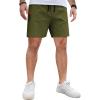 image:imageCOOFANDY Mens Casual Cotton Shorts Summer Beach 5 Inch Shorts Lightweight Drawstring Elastic Waist Chino Golf ShortsArmy Green