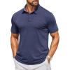 image:imageCOOFANDY Mens Casual Polo Shirts Short Sleeve Classic Basic Tee Button Collar Shirt Summer Golf TShirt02 Navy Blue  Square