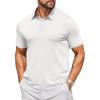 image:imageCOOFANDY Mens Casual Polo Shirts Short Sleeve Classic Basic Tee Button Collar Shirt Summer Golf TShirt02 White  Arrow