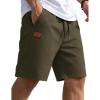image:imageCOOFANDY Mens Casual Shorts 9 Chino Cotton Shorts Summer Beach Drawstring Shorts with PocketsArmy Green